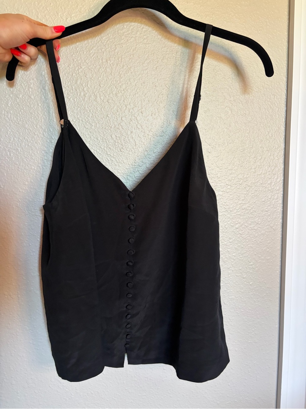Madewell Black V-Neck Button-Front Cami